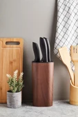 Perotti Coltello Wood 6 Parça Bıçak Seti Kahverengi Kare - 1