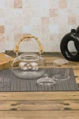 Colletta - Bambu Saplı Cam Süzgeçli Cam Bitki Çayı Demliği 1000 Ml - 5