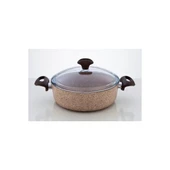 FALEZ CREAMY GRANİTEC 30 CM KISA GRANİT TENCERE KARNIYARIK - 1