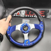 Momo Spor Yarış Direksiyon 32cm Mavi-Siyah Ofsetsiz - 1