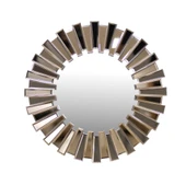 Elis Concept Lion Dekoratif Ahşap Duvar Ayna Bronz 80 x 80 cm - 1