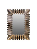 Elis Concept Venedik Dikdörtgen Dekoratif Ahşap Duvar Ayna Bronz 110 x 80 cm - 1