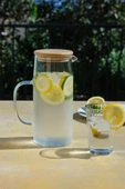Linn - Bambu Kapaklı Vakumlu Isıya Dayanıklı Borosilikat Cam Sürahi 1000 ml - 4