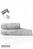 2'li Veta Havlu Seti %100 Pamuk - 1 Adet El Havlusu 50x90 Ve 1 Adet Banyo Havlusu 70x140 - 3