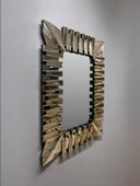 Elis Concept Venedik Dikdörtgen Dekoratif Ahşap Duvar Ayna Bronz 110 x 80 cm - 5
