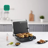Homend Grilliant 1342H 3 in 1 Inox Gövde Çift Taraflı XL Döküm Plaka Tost ve Izgara Makinesi - 1