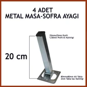Masa Ayağı 4lü Katlanır Metal Yer Sofrası Ayağı 20 cm - 1