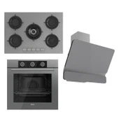 Ferre Flowart Basic Serisi Gri Ankastre Set (rs038+ Xe62cpr + D082) - 1