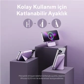 Voltme Lila MagPak 5000mAh Magsafe Kablosuz Powerbank- 22.5W - 3