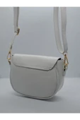 Gri Mini Boy Düz Suni Deri Çanta thumbnail 2