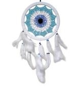 Su Yeşili Renginde Nazar Motifli Kuş Tüylü Duvar Süsü thumbnail 2