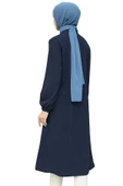 Saraylı Kadın Lacivert Büyük Beden Aerobin Kumaş Fermuarlı Kap - 4