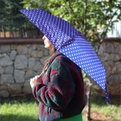 Biggdesign Moods Up Pembe Puantiyeli Lacivert Manuel Mini Şemsiye - Rüzgara Dayanıklı, Hafif, Renkli Tasarım - 4