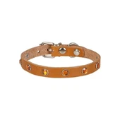 Cattie Gerçek Deriden Taşlı Kedi Boyun Tasması Medium Camel 1x20-23 Cm - 1