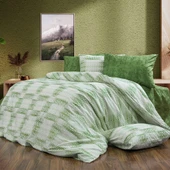 Keep London Home Series 337 Natural Cotton(Doğal Pamuk) Tek Kişilik Nevresim Takımı-Yeşil - 1