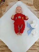 Yenidoğan Bal Peteği My Prince Taç Nakışlı Delüks Kundak Bebek Battaniyesi Mavi thumbnail 4