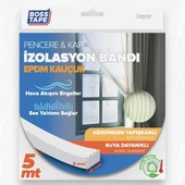 Boss Tape EPDM Kauçuk Pencere Kapı İzolasyon Bandı 5mmX15mmX5mt Beyaz - 1