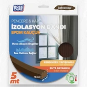 Boss Tape EPDM Kauçuk Pencere Kapı İzolasyon Bandı 5mmX15mmX5mt Kahverengi - 1