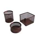 DRT Rose Gold Metal Perfore 3'lü Masaüstü Seti - 1