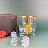 Perlotus İ Harfli Gold Altın Yaldızlı Viski Kadeh Bardak Jumbo Serisi - 2