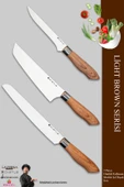 Light Brown Serisi Mutfak Bıçak Seti Et Ekmek Sebze Şef Bıçağı 3 Lü Set ( Mft-749) thumbnail 1