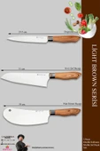 Light Brown Serisi Mutfak Bıçak Seti Et Ekmek Sebze Salata Börek Şef Bıçağı 3 Lü Set ( Mft-476) thumbnail 4