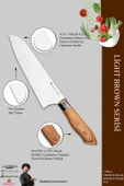 Light Brown Serisi Mutfak Bıçak Seti Et Ekmek Sebze Salata Börek Şef Bıçağı 3 Lü Set ( Mft-476) thumbnail 2