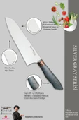 Silver Gray Serisi Mutfak Bıçak Seti Et Ekmek Sebze Şef Bıçağı 5 Li Set ( Mft-568) thumbnail 3