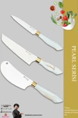 Pearl Serisi Mutfak Bıçak Seti Et Ekmek Sebze Salata Börek Şef Bıçağı 3 Lü Set ( Mft-4127) thumbnail 2
