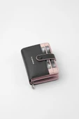 CENGİZ PAKEL Cengiz Pakel Kadın Mini Boy Çıt Çıt Detaylı Cüzdan – 65315 - Siyah/Pudra - 3