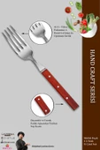 Hand Caft Serisi Mutfak Bıçak Çatal Paduk Sap 6'lı Steak Et Kahvaltı Yemek Çatalı (MFT-2547) - 3