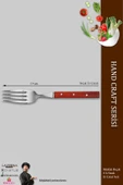 Hand Caft Serisi Mutfak Bıçak Çatal Paduk Sap 6'lı Steak Et Kahvaltı Yemek Çatalı (MFT-2547) - 2