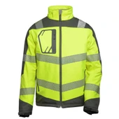 Reflektörlü Su Geçirmez Termal Softshell İş Montu Sarı - 6