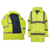Reflektörlü 300D Oxford İçi Kapitoneli Parka Mont Sarı - 2
