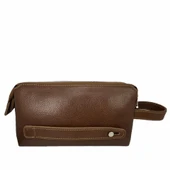 Diga Hakiki Deri 3006 Dopp Kit El Çantası Taba thumbnail 6