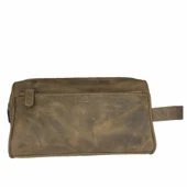 Hakiki Deri CA253 Dopp Kit El Çantası Tigon Taba - 5