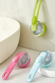 Tilbe Home 2'li Şampuan Hazneli Duş Saç Fırçası Yumuşak Silikon Dişli Tarak Vücut Bakım Masaj Kedi Tarağı - 4