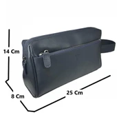 Hakiki Deri CA251 Dopp Kit El Çantası Lacivert - 2