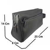 Hakiki Deri CA252 Dopp Kit El Çantası Kahve - 2