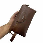 Diga Hakiki Deri 3006 Dopp Kit El Çantası Taba thumbnail 5