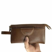 Diga Hakiki Deri 3006 Dopp Kit El Çantası Taba thumbnail 7