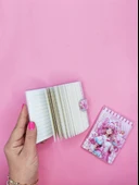 Doğum Günü Kızı A7 Not Defteri , Çıt Çıtlı Cep Defteri - Pembe - 2