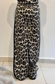 PLT001 LEOPAR DESEN TRİKO LASTİKLİ PANTOLON - 6
