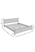 Metalia GM 305 Modern Çift Kişilik Ahşap Metal Beyaz Sonomo Karyola 150X200 - 5
