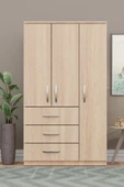 Metalia GM 302-S Ece Lüx 3 Kapı 3 Çekmeceli Sonomo Gardırop - 1
