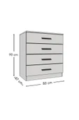 Metalia GM 092 4 Çekmeceli Sonomo Siyah Kulplu Şifonyer - 3