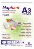 MAPİLAM 250 MİCRON PARLAK LAMİNASYON FİLMİ (A3) 100 LÜ - 1