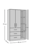 Metalia GM 302-S Ece Lüx 3 Kapı 3 Çekmeceli Sonomo Gardırop - 6