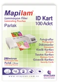 MAPİLAM 250 MİCRON PARLAK LAMİNASYON FİLMİ (ID KART) (65X95) 100 LÜ - 1