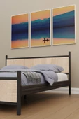 Metalia GM 305 Modern Çift Kişilik Ahşap Metal Siyah Sonomo Karyola 160X200 - 6